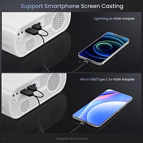 HOMPOW Projector, Native 1080P Full HD Bluetooth Projector with Speaker, 9500 Lumens Outdoor - Image 6