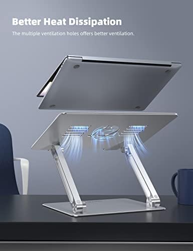 Lamicall Adjustable Laptop Stand, Portable Laptop Riser, Aluminum for Desk Foldable, Ergonomic - Image 3