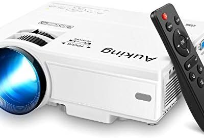 AuKing Projector, 2023 Upgraded Mini Projector, 9500 lumens Multimedia Home Theater Video Projector,