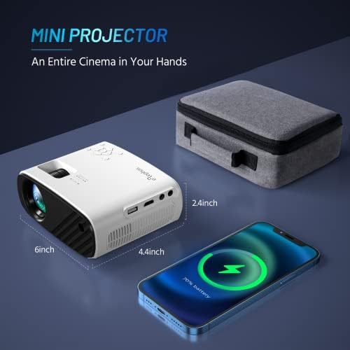 Mini Projector for iPhone, ELEPHAS 2023 Upgraded 1080P HD Projector, 8000L Portable Projector with - Image 5