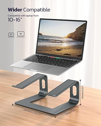 Nulaxy Laptop Stand, Ergonomic Aluminum Laptop Mount Computer Stand for Desk, Detachable Laptop - Image 4