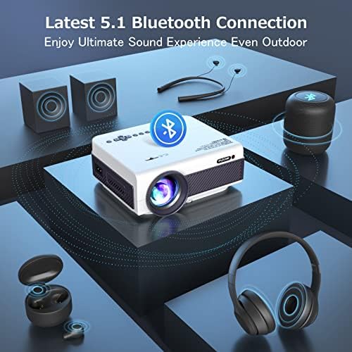 Projector with WiFi and Bluetooth, FUDONI 5G WiFi Native 1080P Outdoor Projector 11000L Support 4K, - Image 3