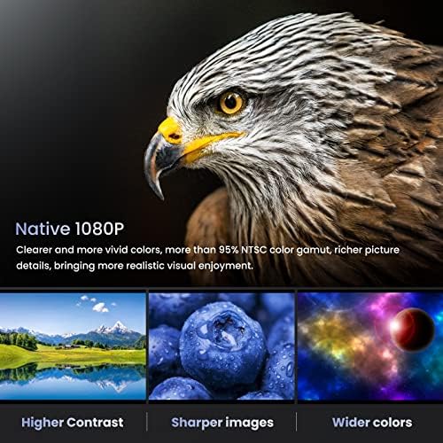 HOMPOW Projector, Native 1080P Full HD Bluetooth Projector with Speaker, 9500 Lumens Outdoor - Image 2