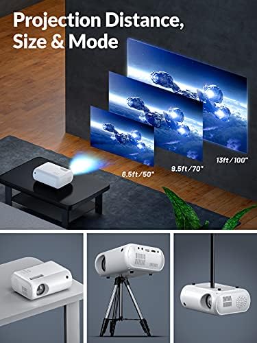 Mini Projector, CLOKOWE 2023 Upgraded Portable Projector with 9000 Lux and Full HD 1080P, Movie - Image 5
