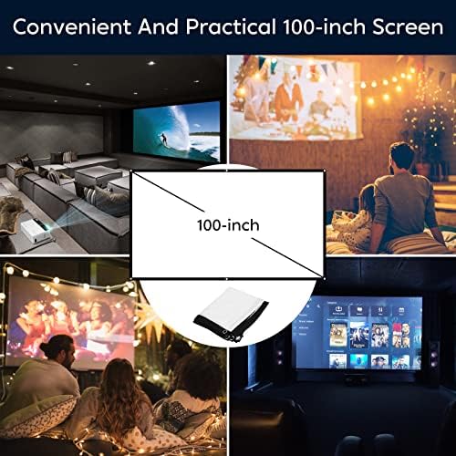 TMY Projector, Upgraded 9500 Lumens with 100" Projector Screen, 1080P Full HD Portable Projector, - Image 3