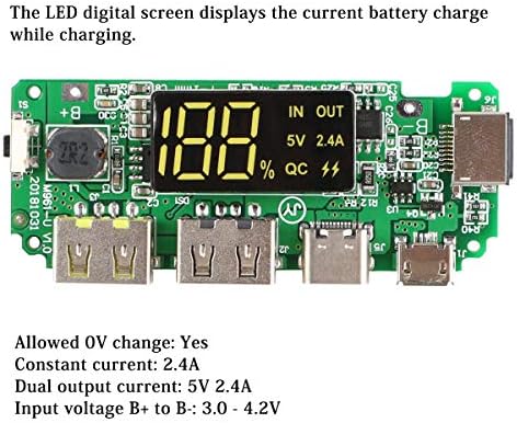 MakerFocus 4pcs 186 50 Charging Board Dual USB 5V 2.4A Mobile Power Bank Module 186 50 Lithium - Image 3