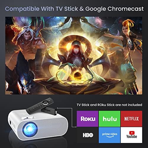 HOMPOW Projector, Native 1080P Full HD Bluetooth Projector with Speaker, 9500 Lumens Outdoor - Image 3