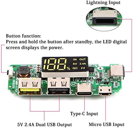 MakerFocus 4pcs 186 50 Charging Board Dual USB 5V 2.4A Mobile Power Bank Module 186 50 Lithium - Image 2