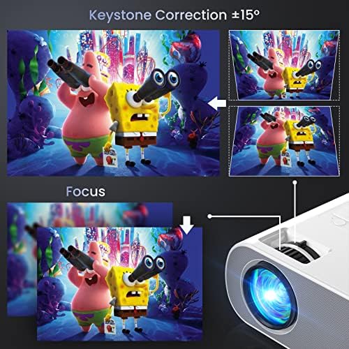 HOMPOW Projector, Native 1080P Full HD Bluetooth Projector with Speaker, 9500 Lumens Outdoor - Image 7